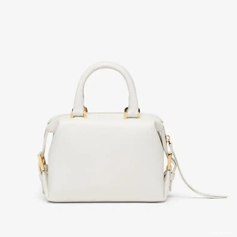 Vintage HOT Mini Fendi Cube Leather FF Nappa In White Bag 0425
